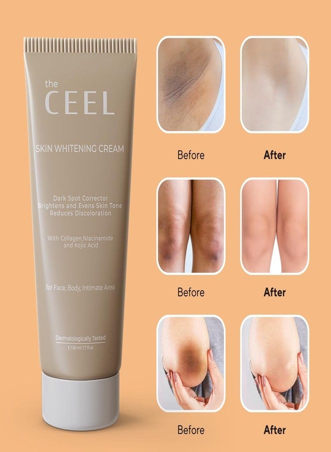 The Ceel Skin Whitening Cream – Dark Spot Corrector for Face, Body & Intimate Areas – With Collagen, Niacinamide & Kojic Acid – Brightens Skin Tone, Reduces Discoloration – 50ml - Image 4